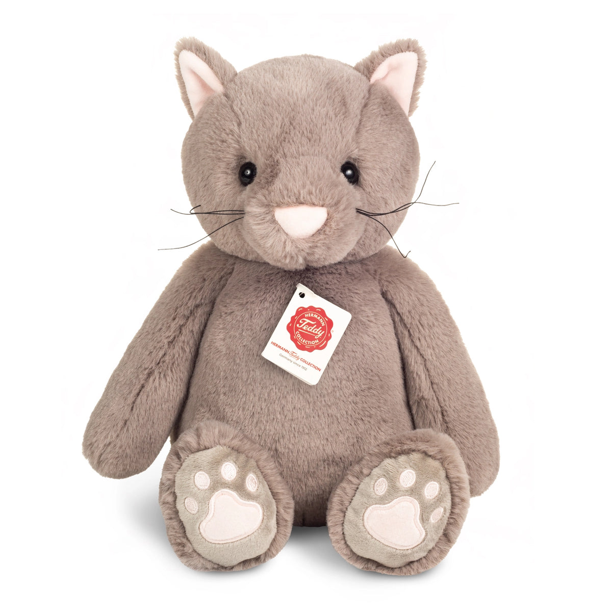 Teddy-Hermann Kat Milly Pluche Knuffel (35 cm) – Slungelkat / Schlenkerkatze – Veilig & Wasbaar Speelgoed