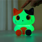 Siliconen kat nachtlampje van Creasowl in oranje, zacht kinderkamer LED-licht met schattige kat vorm, sfeerverlichting.