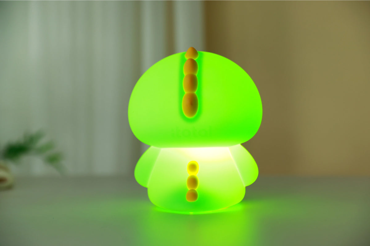 Hello Dino Nachtlampje – Zacht Kinderkamer LED Nachtlampje (10 x 13,2 x 16 cm) – Stoere Dinosaurus Lamp & Sfeervol Cadeau