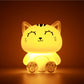 Siliconen Kat Nachtlampje Grijs – Zacht Kinderkamer LED Nachtlampje (10 x 13,2 x 16 cm) – Schattig Cadeau & Sfeerverlichting