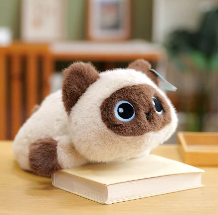Liggende Kat Knuffel – 17/30/40 cm – Siamese & Cartoon Kat – Tashanger of Knuffel – Zacht Pluche Cadeau Creasowl
