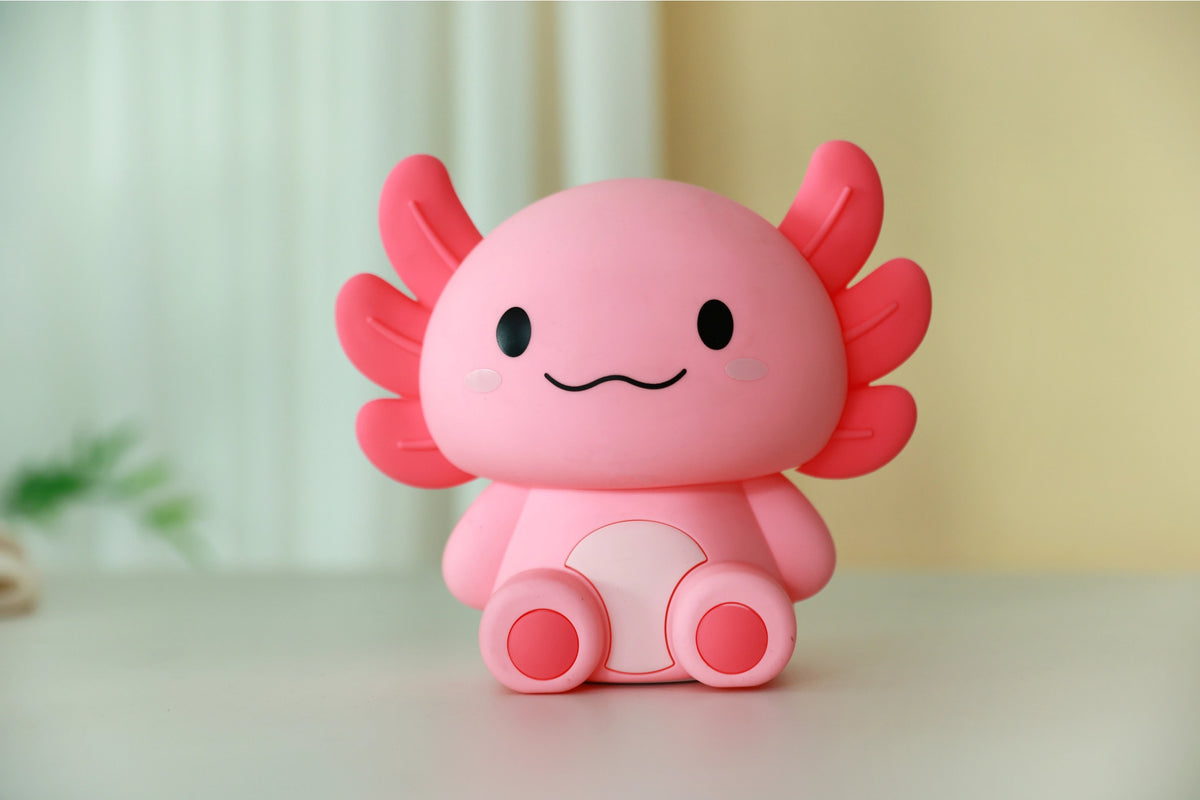 Siliconen Axolotl Nachtlampje – Zacht Kinderkamer LED Nachtlampje (10 x 13,2 x 16 cm) – Schattige Axolotl Lamp & Uniek Cadeau
