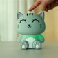 Siliconen Kat Nachtlampje Grijs – Zacht Kinderkamer LED Nachtlampje (10 x 13,2 x 16 cm) – Schattig Cadeau & Sfeerverlichting