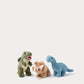 Zacht dinosaurus ei van Creasowl met drie pluche Dino's, knuffelset van 20 cm, kleurrijk en speels voor kinderen