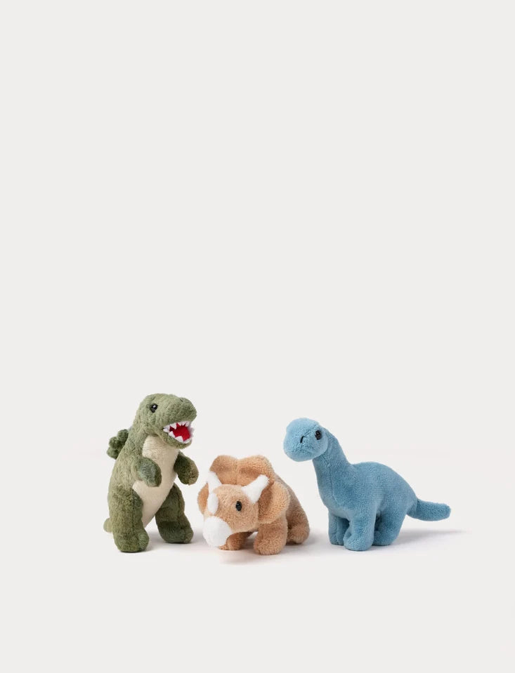 Zacht dinosaurus ei van Creasowl met drie pluche Dino's, knuffelset van 20 cm, kleurrijk en speels voor kinderen