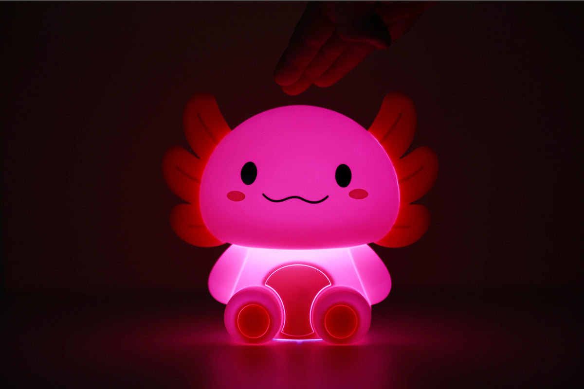 Siliconen Axolotl Nachtlampje – Zacht Kinderkamer LED Nachtlampje (10 x 13,2 x 16 cm) – Schattige Axolotl Lamp & Uniek Cadeau