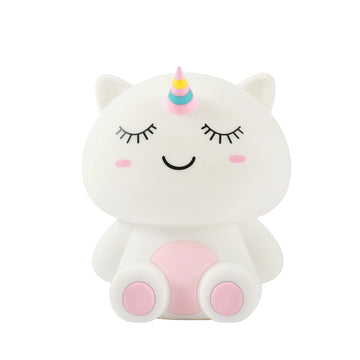 Siliconen Eenhoorn nachtlampje van Creasowl, zachte LED unicorn lamp voor kinderkamer, sfeervol en magisch licht, 10x13,2x16 cm