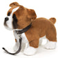Pluche Boxer Puppy Knuffel met Halsband & Riempje (30 cm) – Realistische Hond – 100% Gecyclde Vulling & Wasbaar