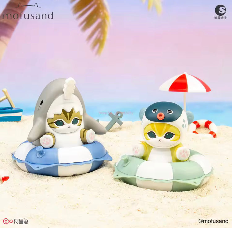 Mofusand Marine Zwemband Series Blind Box – Kawaii Kat Mystery Box Figuur – Collectible Stempel Speelgoed Creasowl