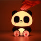 Siliconen panda nachtlampje van Creasowl, zacht LED kinderlampje voor de kinderkamer, formaat 10x13,2x16 cm.