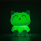 Siliconen Kat Nachtlampje Grijs – Zacht Kinderkamer LED Nachtlampje (10 x 13,2 x 16 cm) – Schattig Cadeau & Sfeerverlichting