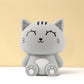 Siliconen Kat Nachtlampje Grijs – Zacht Kinderkamer LED Nachtlampje (10 x 13,2 x 16 cm) – Schattig Cadeau & Sfeerverlichting
