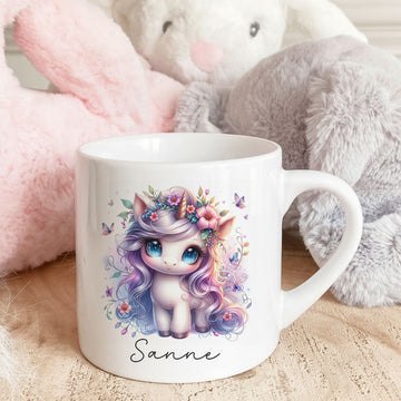 Gepersonaliseerde Eenhoorn Mokje 🦄 – Met Naam | Keramisch Mokje 175ml Creasowl