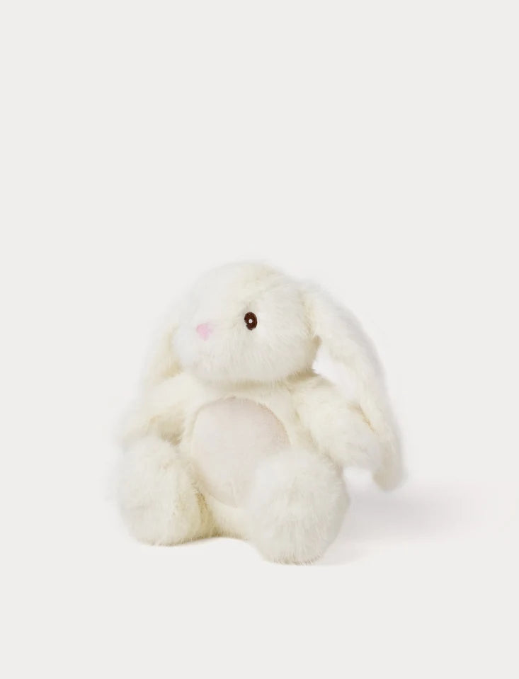 Zachte konijnenknuffel van Creasowl met ingebouwd nachtlampje en slaapgeluiden, 25 cm, voor rustgevende baby slaaptrainer.
