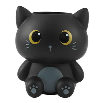 3D Zwarte Kat Pennenhouder – Stijlvolle Bureau Organizer & Potloodhouder (8 x 10 x 11,5 cm) – Uniek Katten Cadeau voor Kantoor & Studeerplek