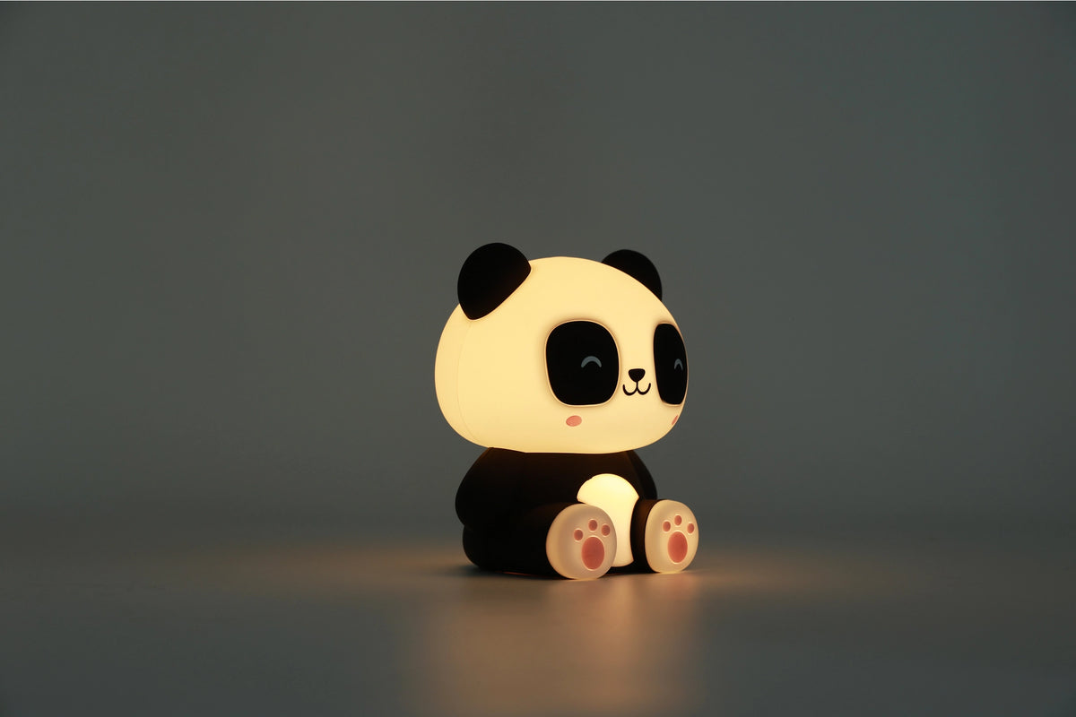 Siliconen panda nachtlampje van Creasowl, zacht kinder LED lampje voor de kinderkamer, 10 x 13,2 x 16 cm, schattig en rustgevend
