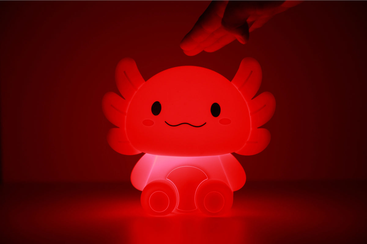 Siliconen Axolotl Nachtlampje – Zacht Kinderkamer LED Nachtlampje (10 x 13,2 x 16 cm) – Schattige Axolotl Lamp & Uniek Cadeau