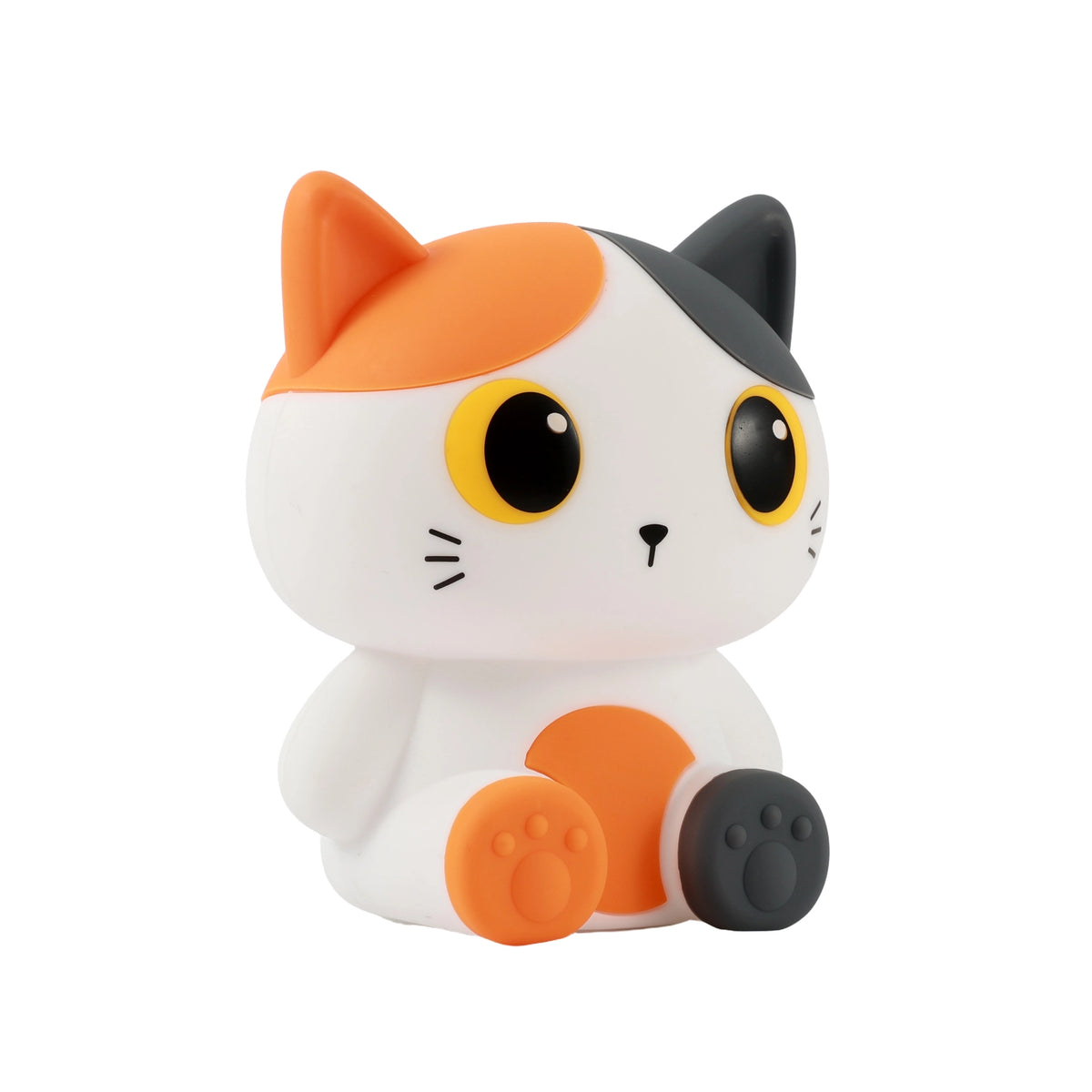 Oranje siliconen nachtlampje voor kinderen van Creasowl, zacht LED licht en schattig design voor de kinderkamer.
