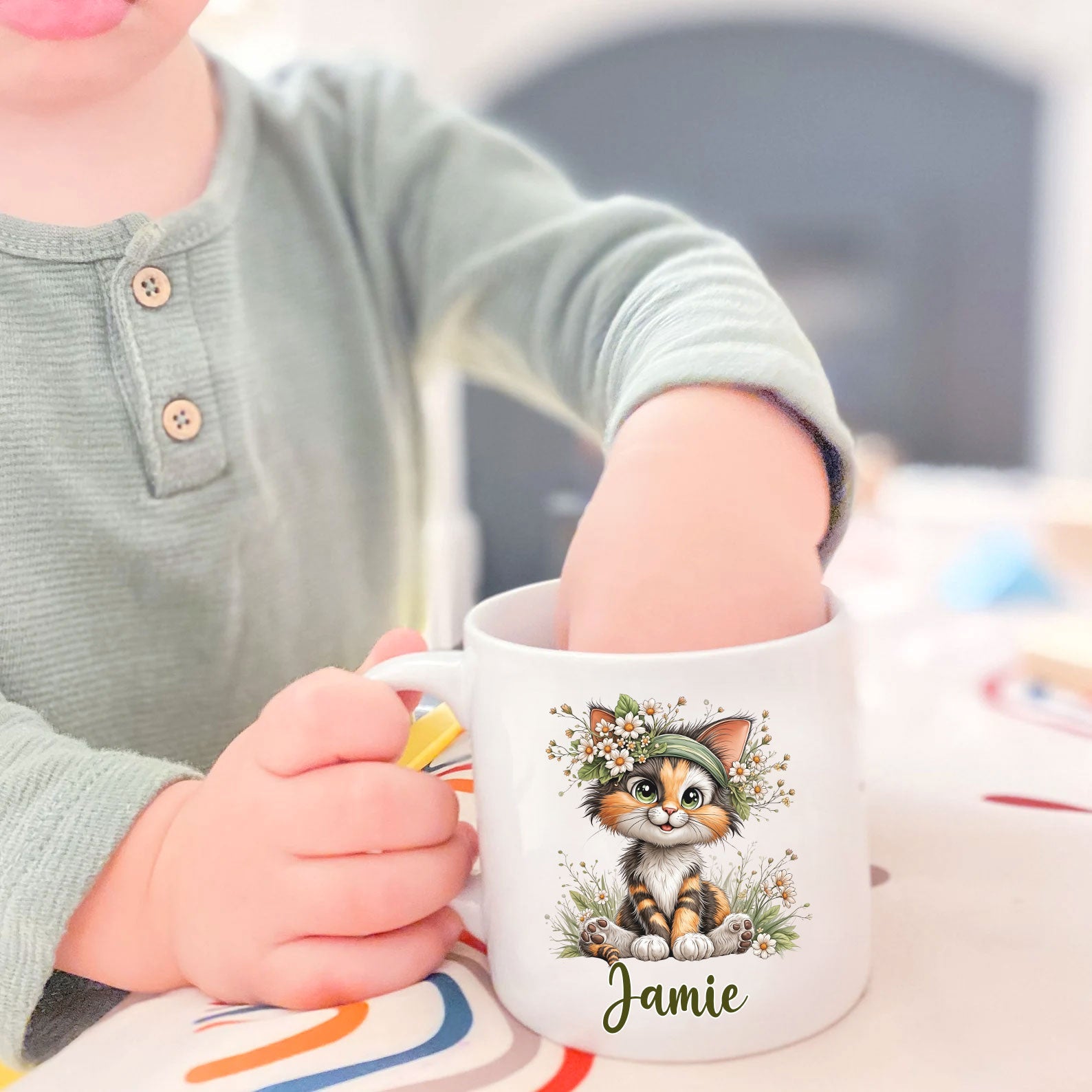 Gepersonaliseerd Katten Mokje 🐱 – Met Naam | Keramisch Mokje 175ml Creasowl