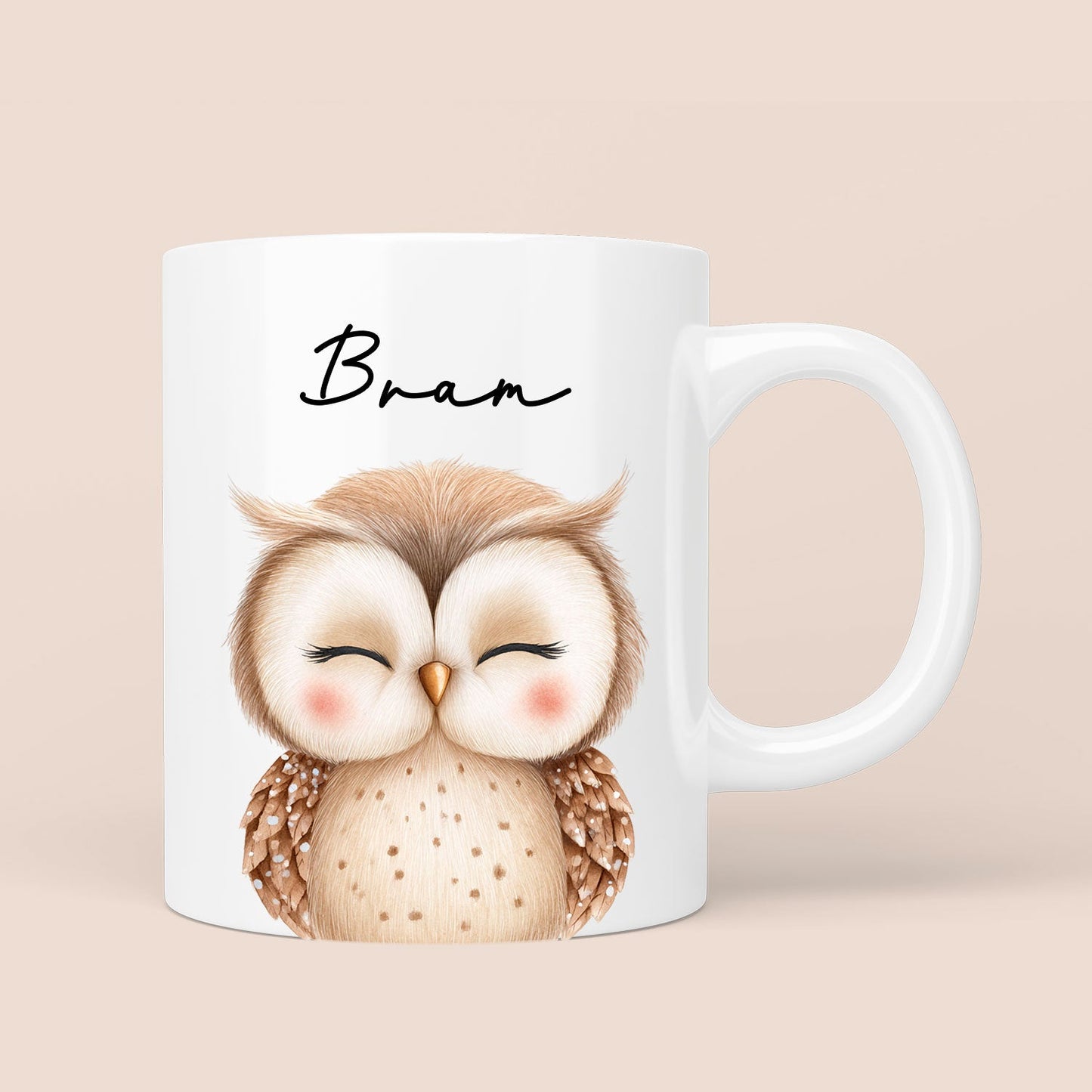 Gepersonaliseerde Bosdieren Mok – Met Naam - 330ml Keramische Mok Dubbelzijdig Bedrukt - Diverse varianten Creasowl