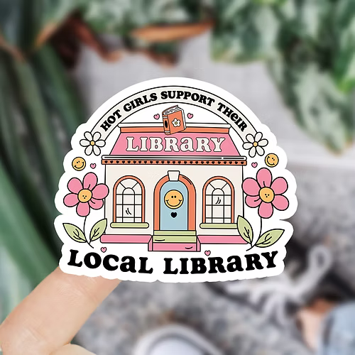 Hot girls support their local library waterdichte vinyl sticker