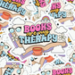 Books are my therapy vinyl sticker, weersbestendig