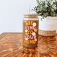 Be Kind to Your Mind Glazen Drinkbeker met Rietje en Deksel