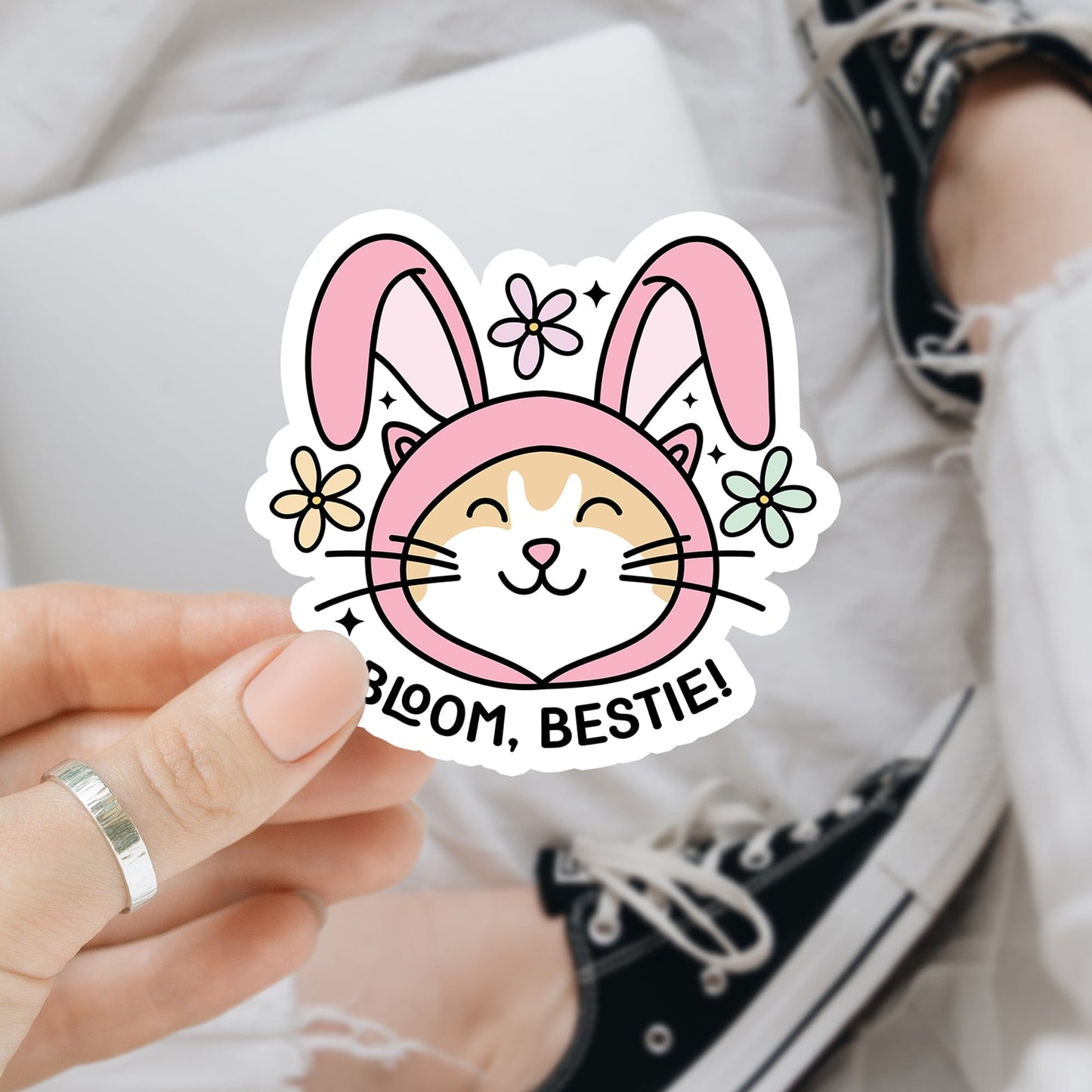Bloom, bestie! Waterdichte vinyl sticker