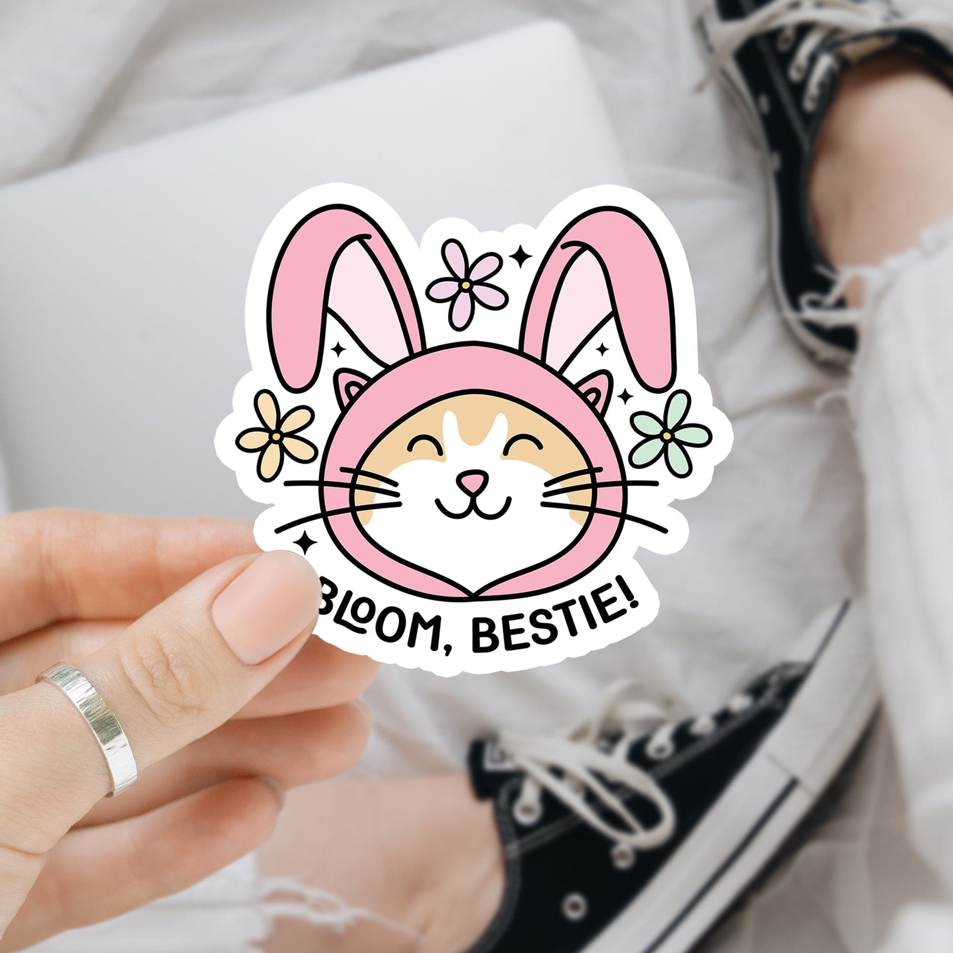 Bloom, bestie! Waterdichte vinyl sticker