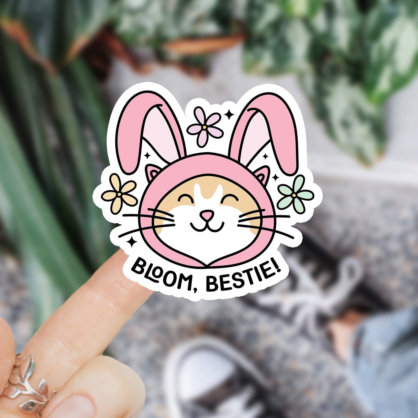 Bloom, bestie! Waterdichte vinyl sticker