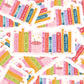 Boekenverzameling waterdichte vinyl sticker