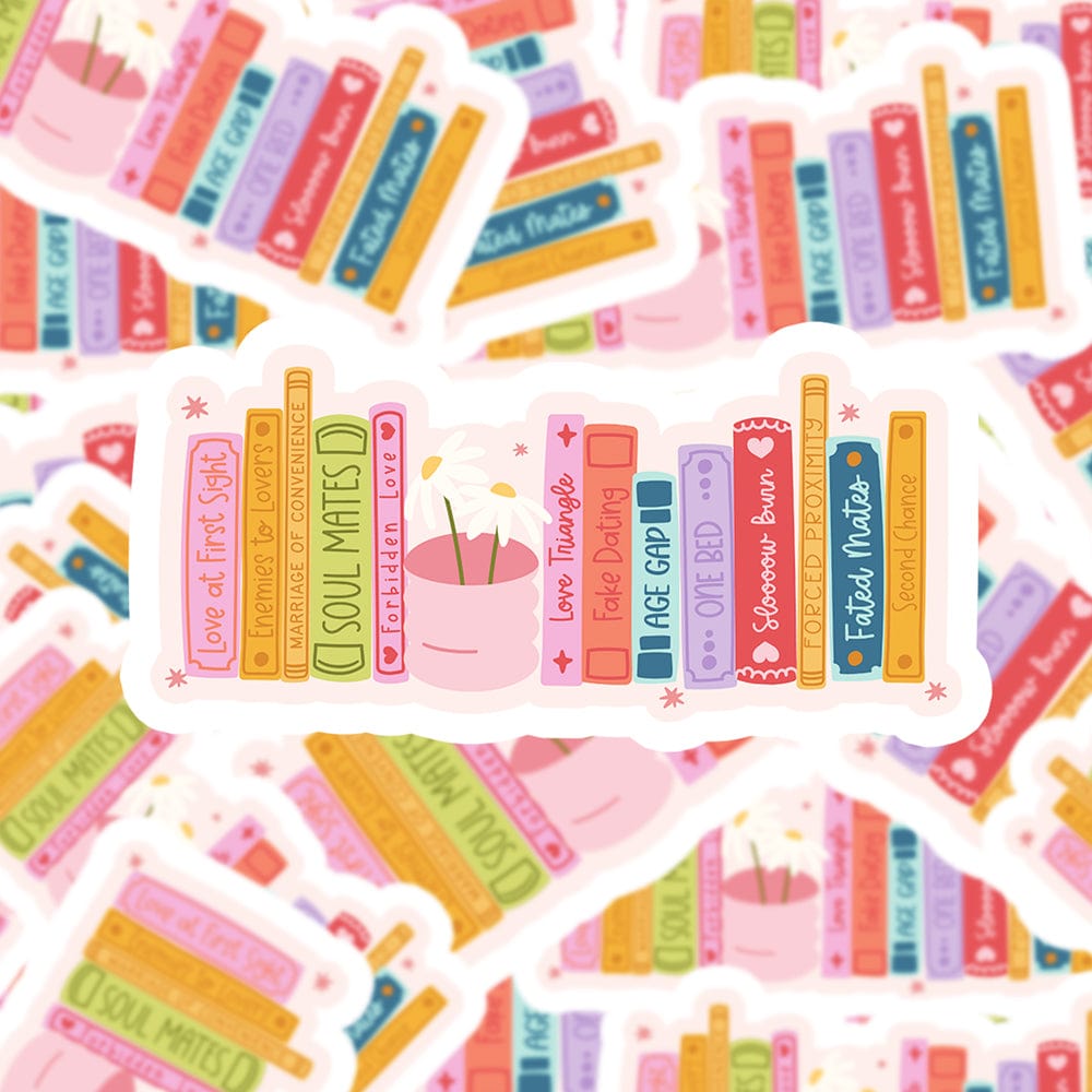 Boekenverzameling waterdichte vinyl sticker