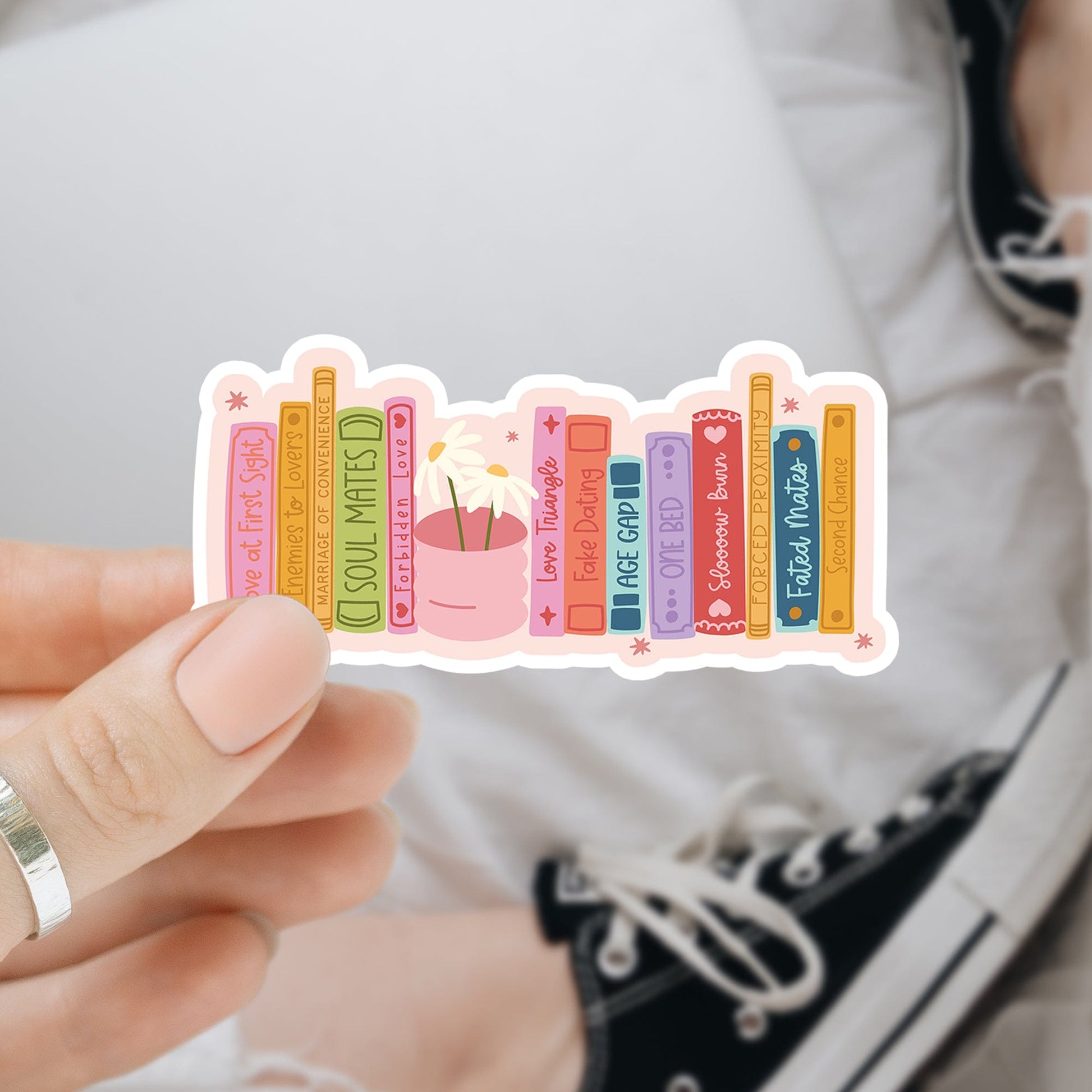 Boekenverzameling waterdichte vinyl sticker