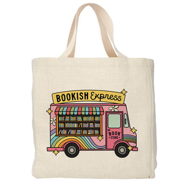Bookish Express tote bag - Boodschappentas 38 x48 cm - Polylinnen