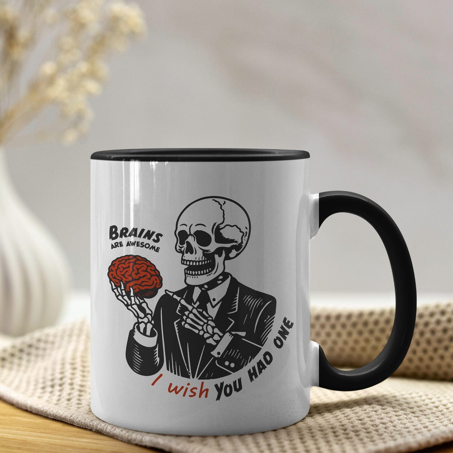 Brains are awesome koffiemok met spreuk