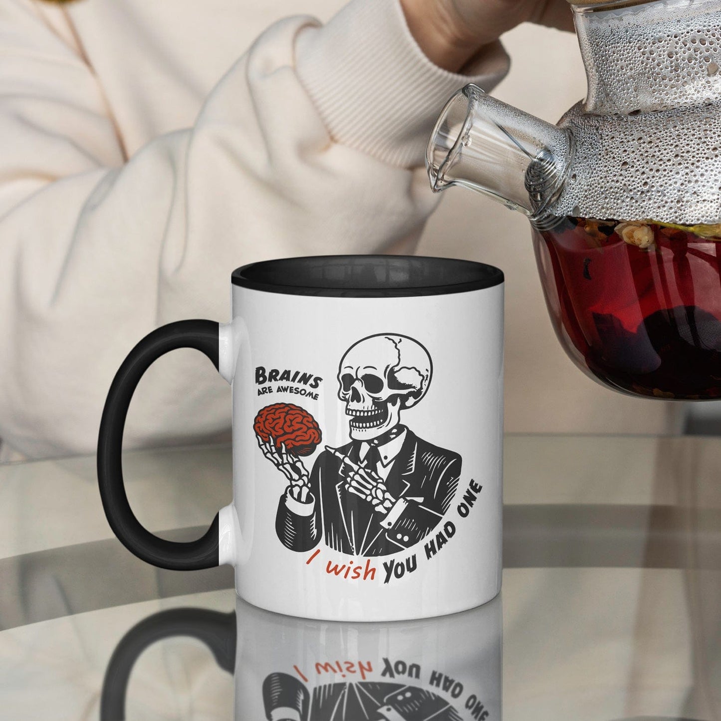 Brains are awesome koffiemok met spreuk