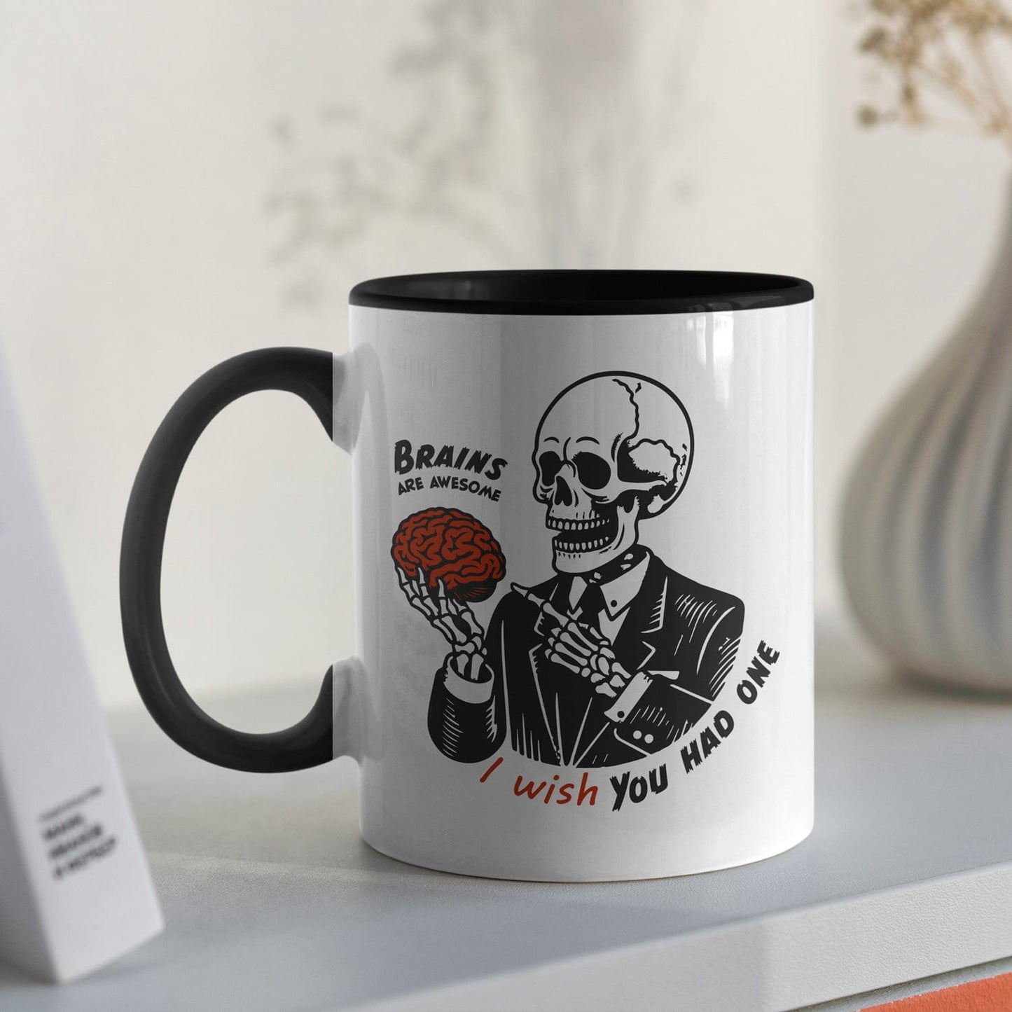 Brains are awesome koffiemok met spreuk