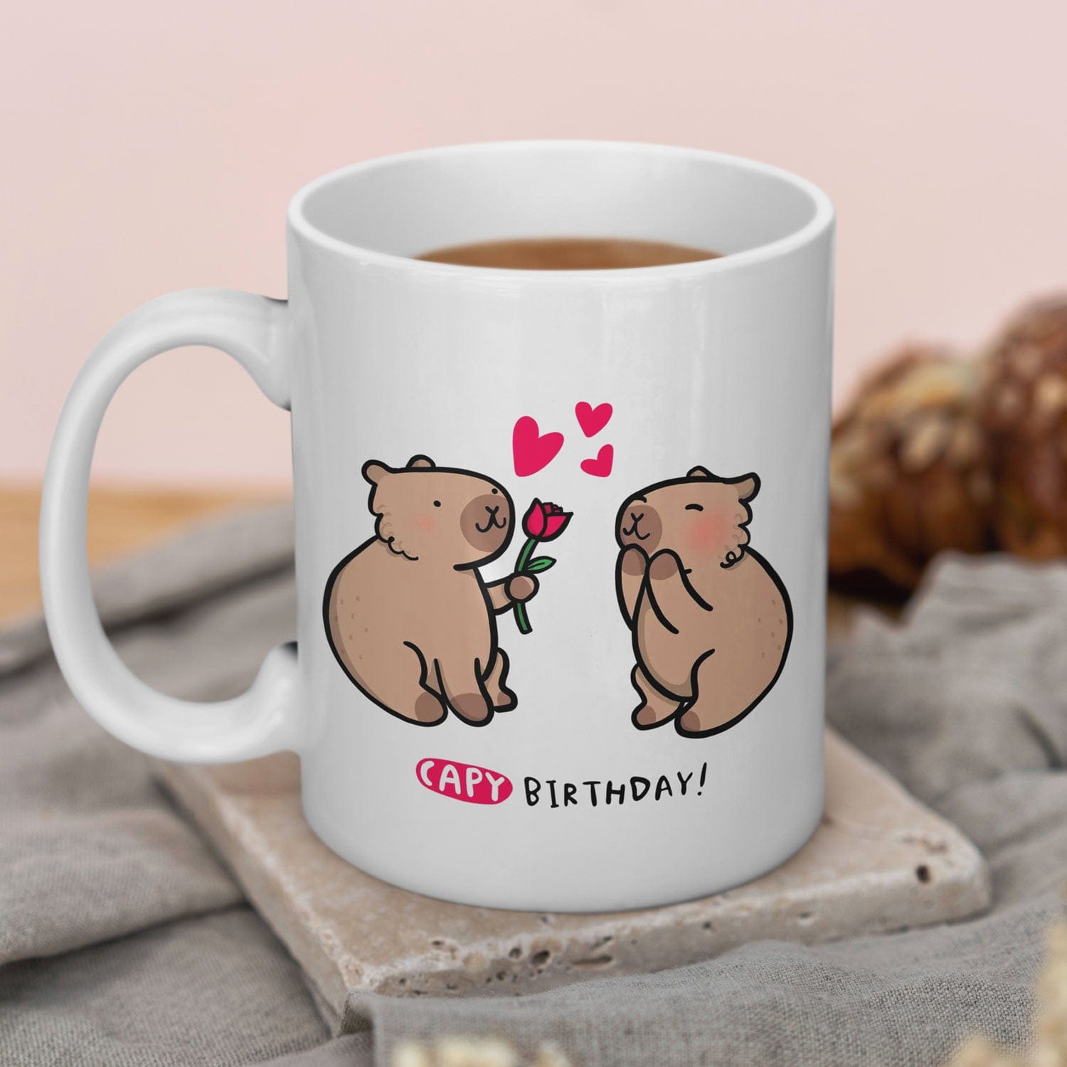 Capybara Capy Verjaardag Mok – Keramische Witte Koffiemok 330ml