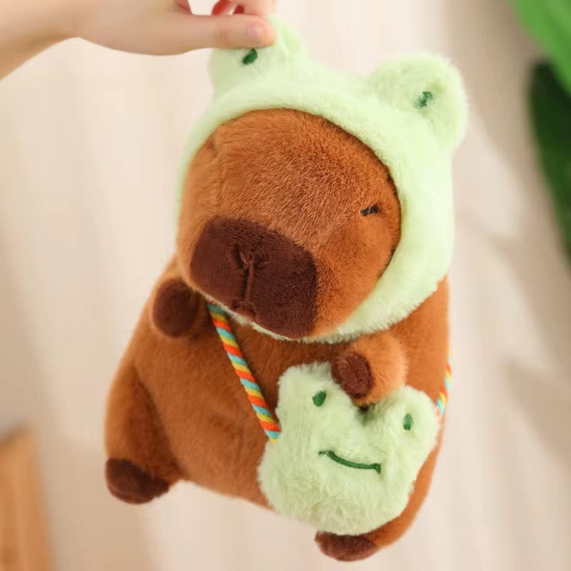 Capybara Knuffel – Schattige Capybara met Mutsje en Tasje - 25cm