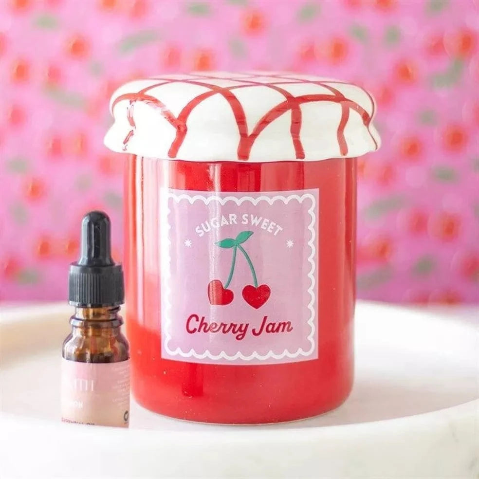 Cherry Jam Jar Aroma Brander – Keramische Wax Melt Warmer