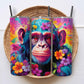 Chimpansee met felle kleuren tumbler - Breng kleur in je dag!