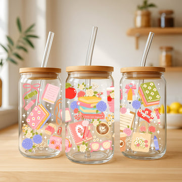 Creasowl Back to School Glazen Beker 500 ml voor Leraren