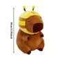 Creasowl Capybara Knuffel met Bijenmuts – Kawaii Pluche Knuffeldier 30 cm
