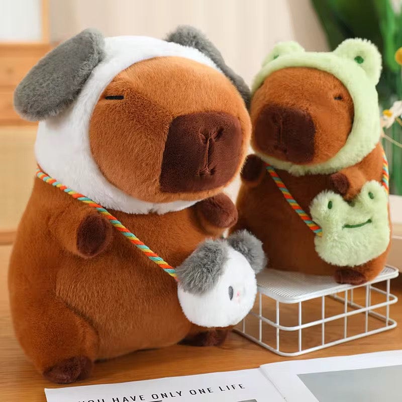Creasowl Capybara Knuffel – Schattige Capybara met Mutsje en Tasje - 25cm