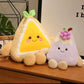 Creasowl Cartoon Fruitcake Pluche Kussen 35 cm - Schattige Knuffel Aardbei, Druif, Mango & Bosbessen