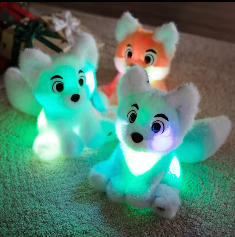 Creasowl Cartoon Lichtgevende Vos Knuffel 🦊 - Zachte LED Plush Pop – 26cm