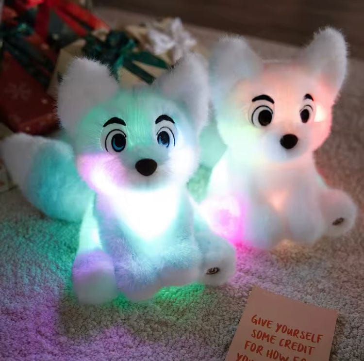 Creasowl Cartoon Lichtgevende Vos Knuffel 🦊 - Zachte LED Plush Pop – 26cm