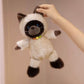 Creasowl Cartoon Siamese Katten Knuffel – Schattige Kawaii Kat Knuffel | Pluche Speelgoed & Cadeau
