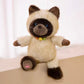 Creasowl Cartoon Siamese Katten Knuffel – Schattige Kawaii Kat Knuffel | Pluche Speelgoed & Cadeau