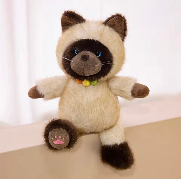 Creasowl Cartoon Siamese Katten Knuffel – Schattige Kawaii Kat Knuffel | Pluche Speelgoed & Cadeau
